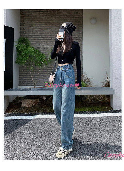 ジーンズ レディース デニムパンツ ストレート ジーパン ワイドパンツ ズボン ロングデニムワイドパンツ ハイウエスト 秋冬 オシャレ30代 春夏 ゆったり着痩せ 