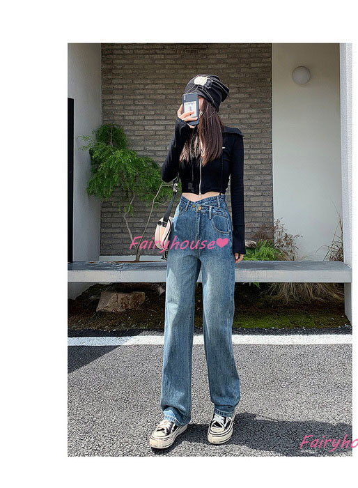 ジーンズ レディース デニムパンツ ストレート ジーパン ワイドパンツ ズボン ロングデニムワイドパンツ ハイウエスト 秋冬 オシャレ30代 春夏 ゆったり着痩せ 