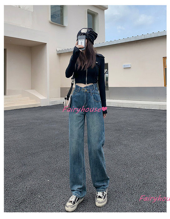ジーンズ レディース デニムパンツ ストレート ジーパン ワイドパンツ ズボン ロングデニムワイドパンツ ハイウエスト 秋冬 オシャレ30代 春夏 ゆったり着痩せ 