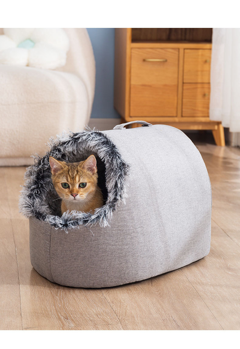 キャットハウス 犬ハウス 猫ハウス 犬ベッド 猫ベッド 冬 ふかふか 洗える 小型犬 暖かい寝床 冬 ぐっすり眠れる ペットハウス 小動物用 保温防寒 ドーム型 