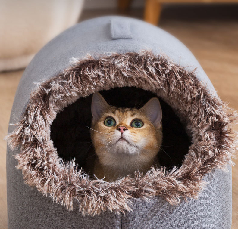 キャットハウス 犬ハウス 猫ハウス 犬ベッド 猫ベッド 冬 ふかふか 洗える 小型犬 暖かい寝床 冬 ぐっすり眠れる ペットハウス 小動物用 保温防寒 ドーム型 