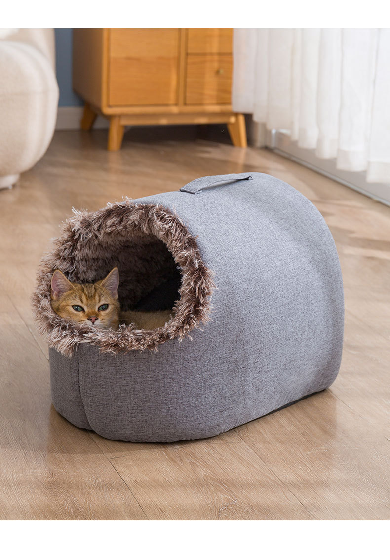 キャットハウス 犬ハウス 猫ハウス 犬ベッド 猫ベッド 冬 ふかふか 洗える 小型犬 暖かい寝床 冬 ぐっすり眠れる ペットハウス 小動物用 保温防寒 ドーム型 