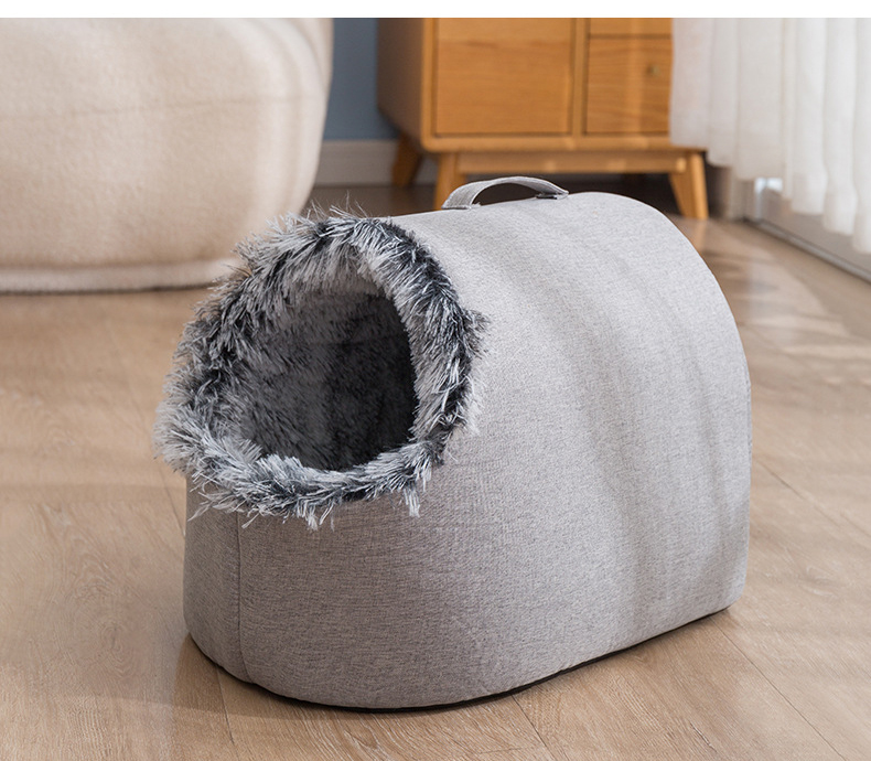 キャットハウス 犬ハウス 猫ハウス 犬ベッド 猫ベッド 冬 ふかふか 洗える 小型犬 暖かい寝床 冬 ぐっすり眠れる ペットハウス 小動物用 保温防寒 ドーム型 