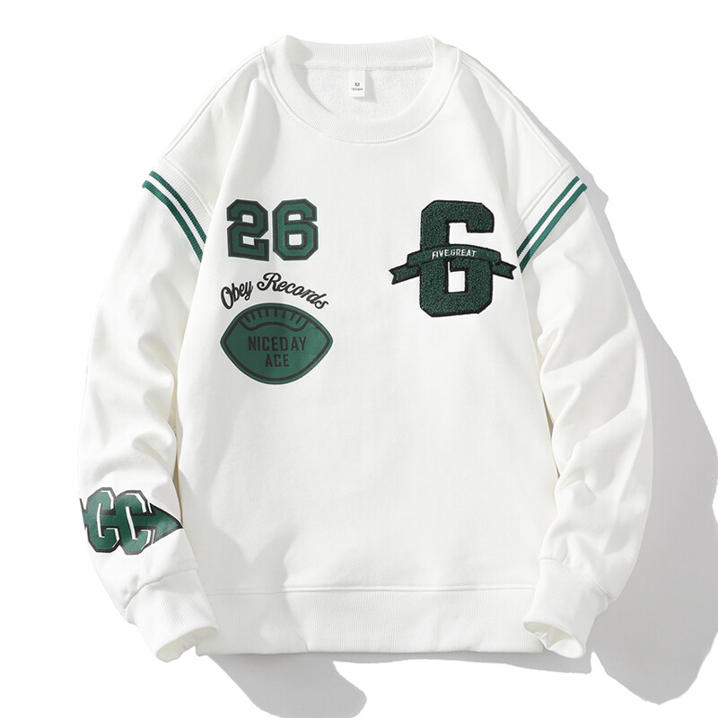 スウェット メンズ クールネック プルオーバー 長袖 Tシャツ カレッジ学生 ボーイズ カットソー インナー 英文字 ロンT 