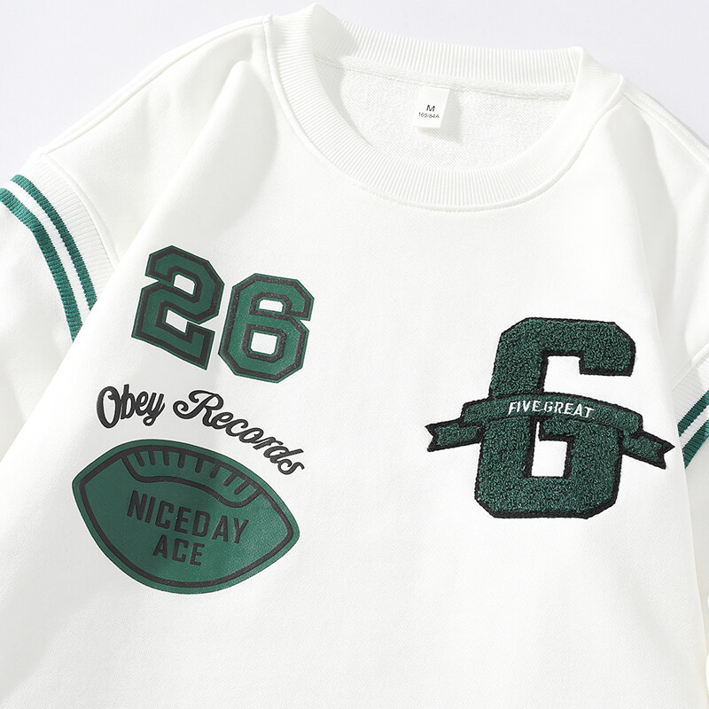 スウェット メンズ クールネック プルオーバー 長袖 Tシャツ カレッジ学生 ボーイズ カットソー インナー 英文字 ロンT 