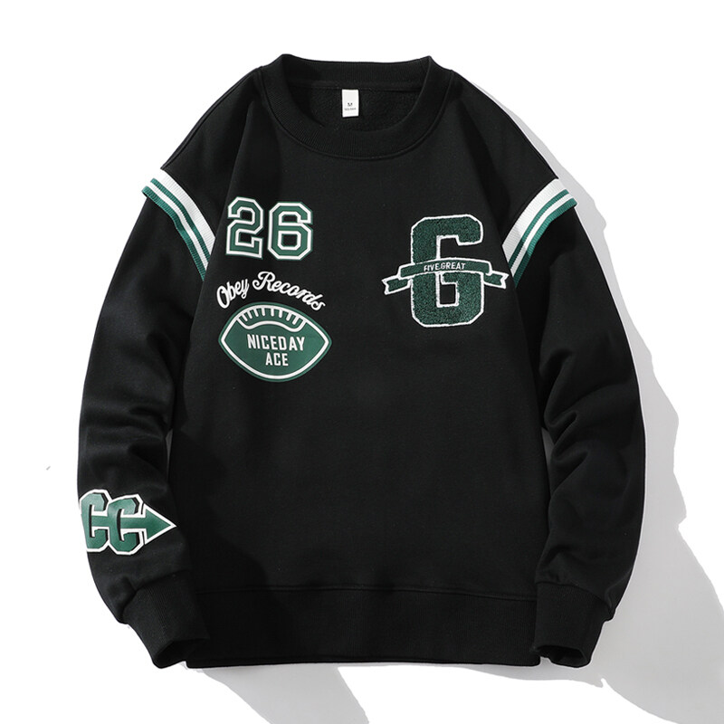 スウェット メンズ クールネック プルオーバー 長袖 Tシャツ カレッジ学生 ボーイズ カットソー インナー 英文字 ロンT 