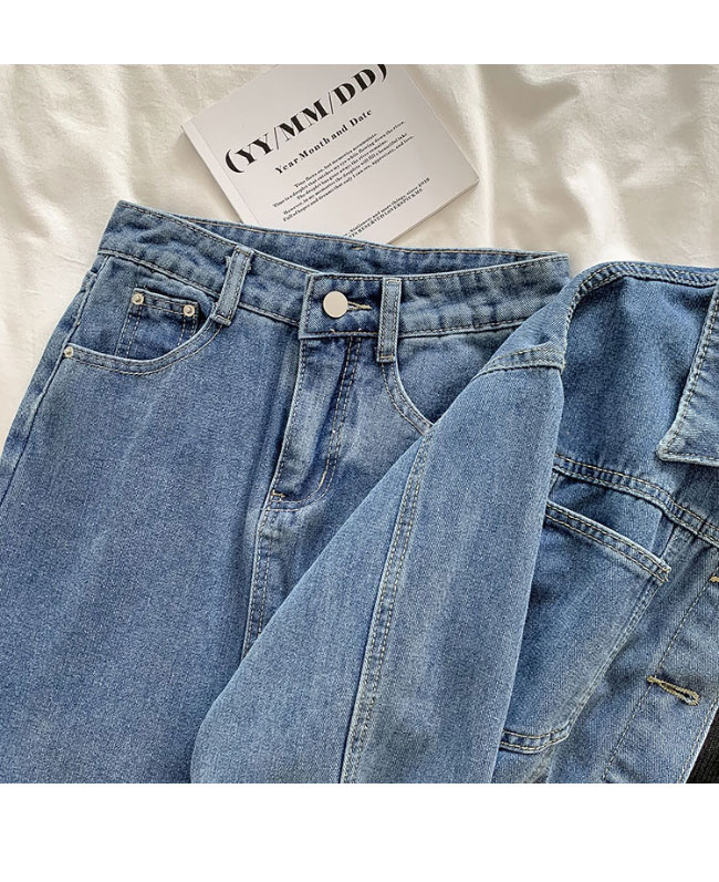 送料無料 デニムジャケット 上下2点セット デニムスカート レディース ジャケット デニム シャツジャケット レトロ 秋 春 ショートスカート タイトスカート 