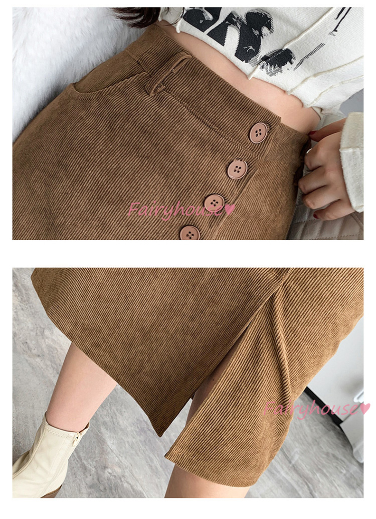 スカート 膝丈 秋冬 タイトスカート 黒コールテンスカート レディース ハイウェストボ大人 ロング丈Aラインスカート スリット 40代 オシャレ30代 50代 