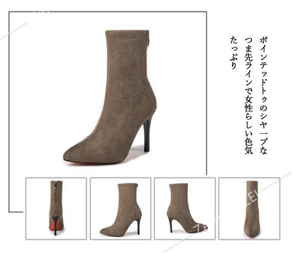 ショートブーツ レディース ピンヒール 9CMヒール ショートブーツ ヒール 秋冬用 秋冬靴 レディース 滑り止め ハイヒール 美脚 
