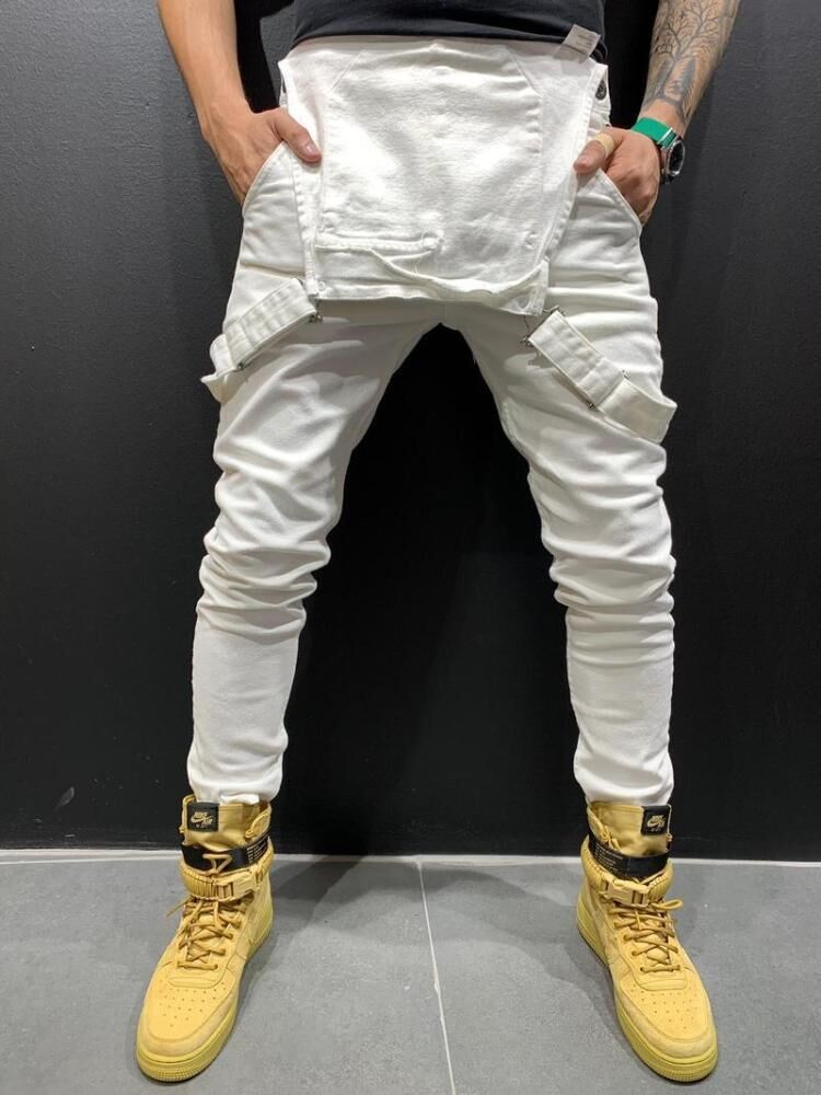 サロペット オーバーオール メンズ スキニー パンツ スリム アメカジ カッコイイ おしゃれ アウトドア 春 デニム 細身 オールインワン 秋 迷彩 無地 きれいめ 