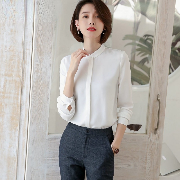 レディースシャツ オフィスシャツ 穏やかな3色選び トップス ブラウス 春夏 カジュアル風 きれいめ オシャレ 着痩 