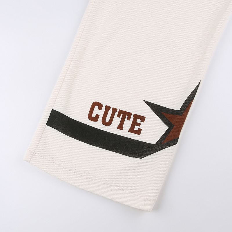 ロゴ 星柄 ロングパンツ ジャージ 韓国 ストリート HIPHOP K-POP 衣装 ダンス レディース 原宿系 