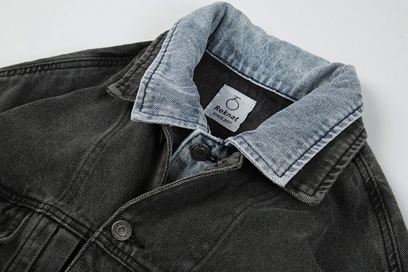 重ね着風 ダブルバイデニム ジャケット ジージャン 韓国 ストリート Y2K レディース 原宿系 HIPHOP ダンス衣装 