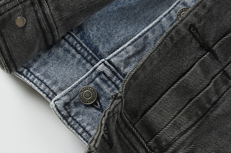 重ね着風 ダブルバイデニム ジャケット ジージャン 韓国 ストリート Y2K レディース 原宿系 HIPHOP ダンス衣装 