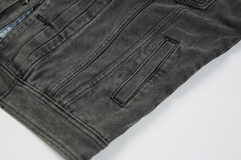 重ね着風 ダブルバイデニム ジャケット ジージャン 韓国 ストリート Y2K レディース 原宿系 HIPHOP ダンス衣装 