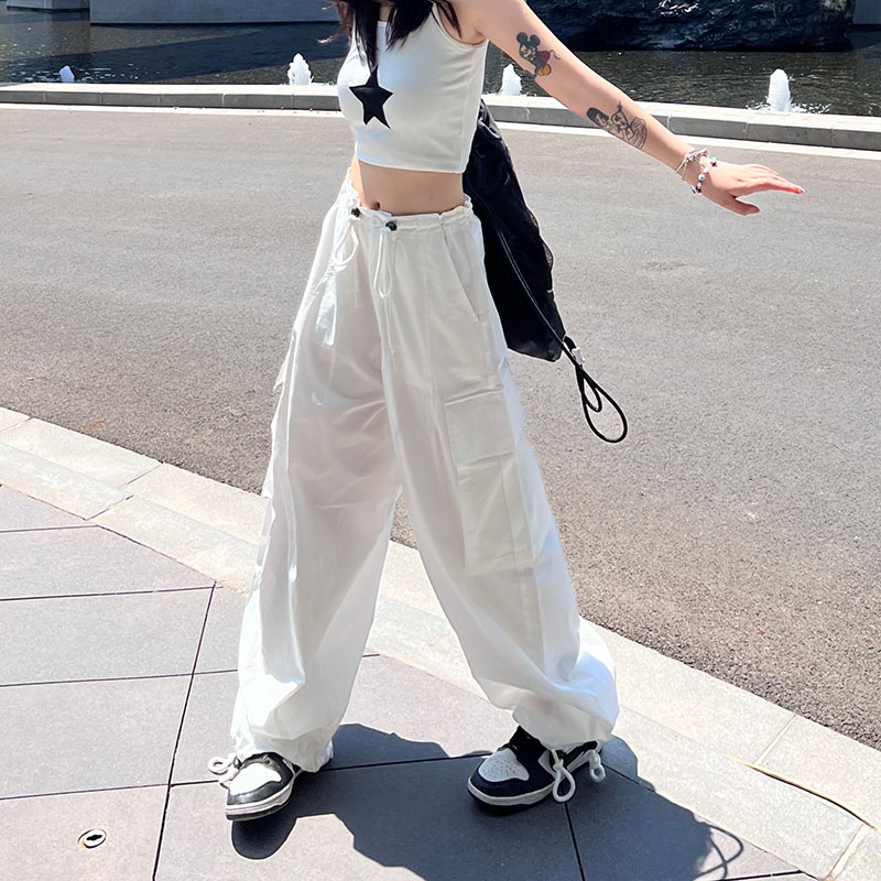 カーゴパンツ ワイドパンツ ドロスト 韓国 ストリート HIPHOP ダンス レディース K-POP 衣装 原宿系 オルチャン 