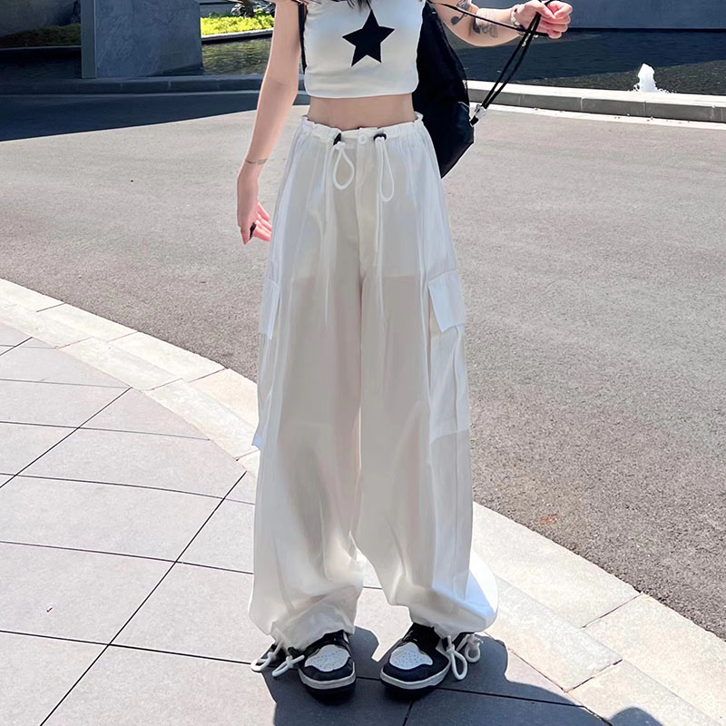 カーゴパンツ ワイドパンツ ドロスト 韓国 ストリート HIPHOP ダンス レディース K-POP 衣装 原宿系 オルチャン 