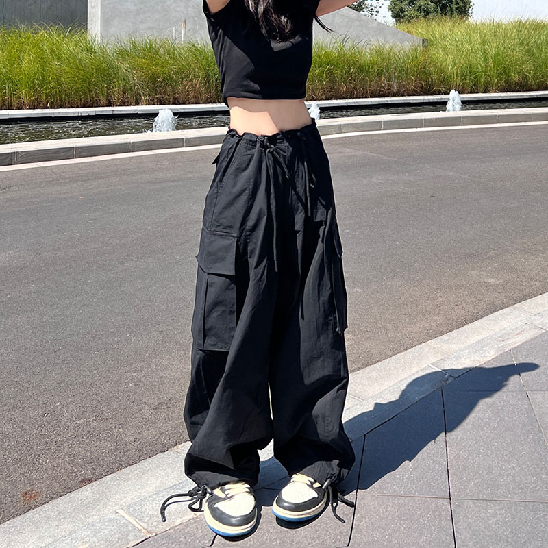 カーゴパンツ ワイドパンツ ドロスト 韓国 ストリート HIPHOP ダンス レディース K-POP 衣装 原宿系 オルチャン 