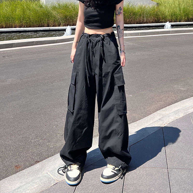 カーゴパンツ ワイドパンツ ドロスト 韓国 ストリート HIPHOP ダンス レディース K-POP 衣装 原宿系 オルチャン 
