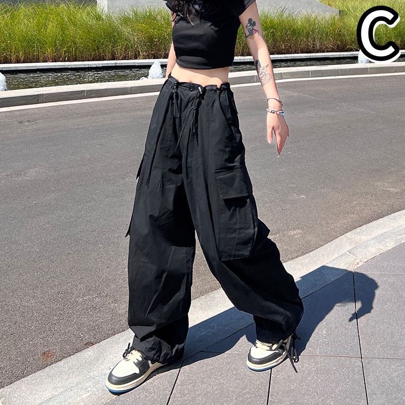カーゴパンツ ワイドパンツ ドロスト 韓国 ストリート HIPHOP ダンス レディース K-POP 衣装 原宿系 オルチャン 