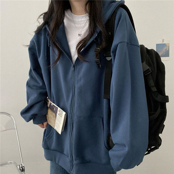 ジップアップ レディース スウェット婦人 無地 春秋 前開き フード付 体型カバー アウター カジュアル 羽織り ゆったり 長袖 