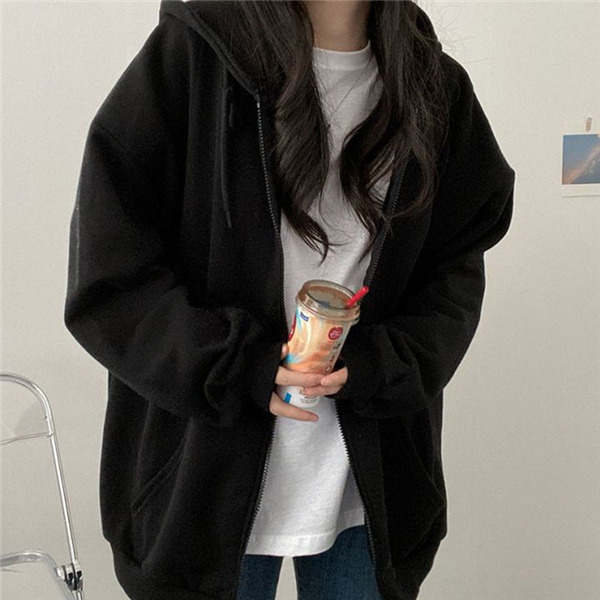 ジップアップ レディース スウェット婦人 無地 春秋 前開き フード付 体型カバー アウター カジュアル 羽織り ゆったり 長袖 