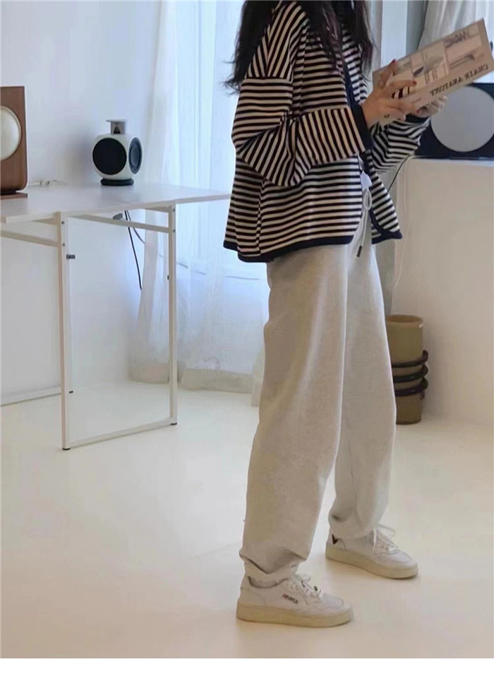 ニットカーディガン リングスナップ レディース 長袖 秋 アウター ボーダー柄 大きいサイズ ショート丈 ゆったり 秋冬 体型カバー ニット可愛い ストライブ 