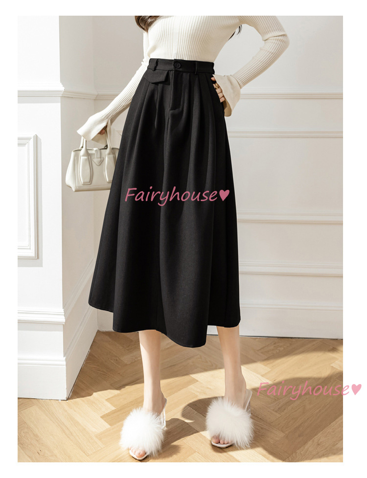 スカート マキシ丈 秋冬 Aラインスカート 無地 フレアスカート ラシャ オシャレ ロング丈スカート ハイウェストボ大人 40代 通勤OL レディース 50代 