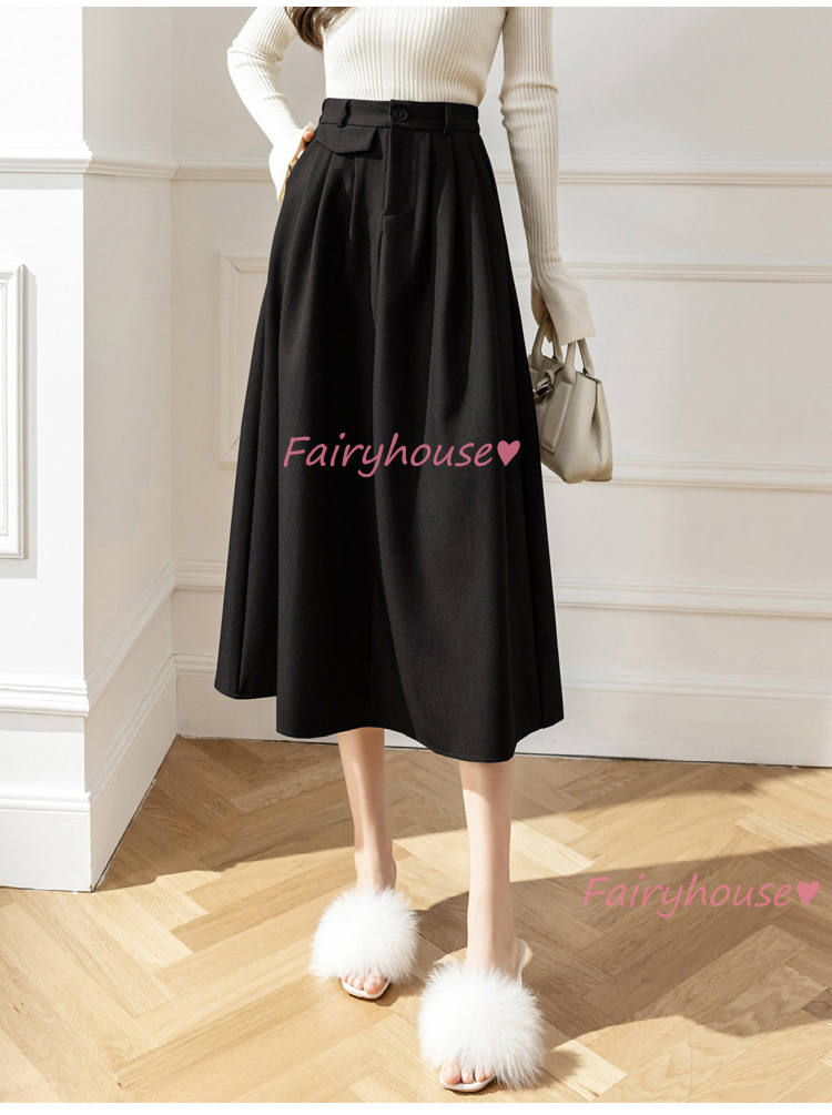 スカート マキシ丈 秋冬 Aラインスカート 無地 フレアスカート ラシャ オシャレ ロング丈スカート ハイウェストボ大人 40代 通勤OL レディース 50代 