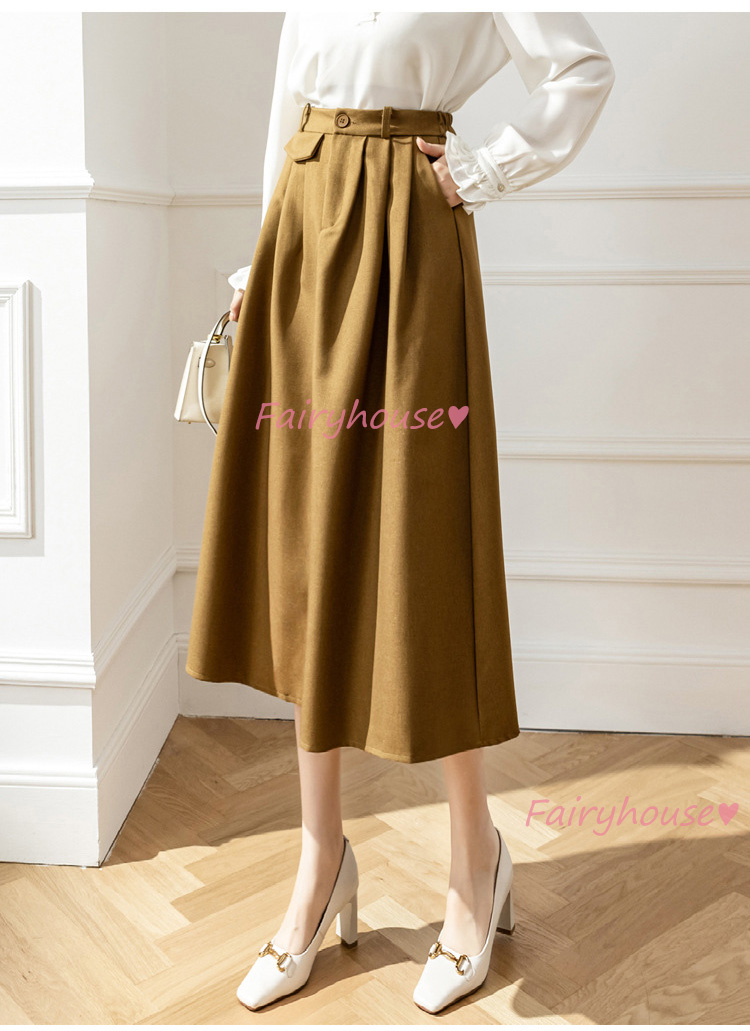 スカート マキシ丈 秋冬 Aラインスカート 無地 フレアスカート ラシャ オシャレ ロング丈スカート ハイウェストボ大人 40代 通勤OL レディース 50代 