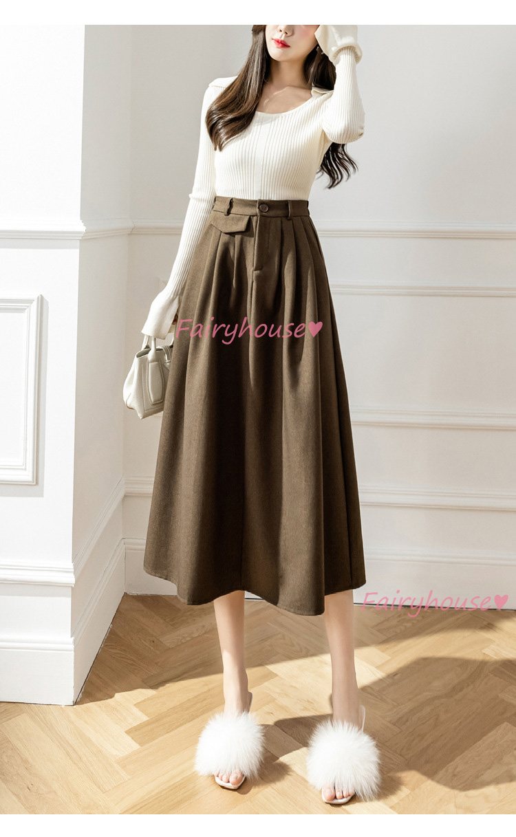 スカート マキシ丈 秋冬 Aラインスカート 無地 フレアスカート ラシャ オシャレ ロング丈スカート ハイウェストボ大人 40代 通勤OL レディース 50代 