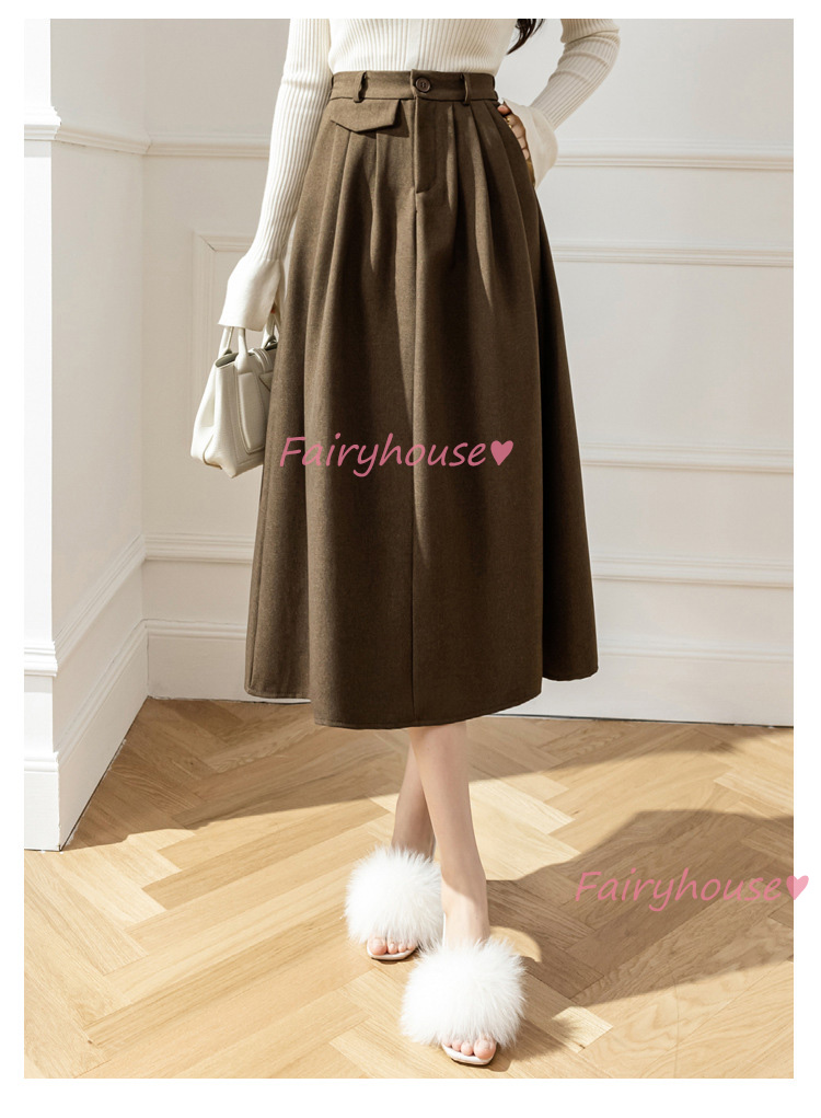 スカート マキシ丈 秋冬 Aラインスカート 無地 フレアスカート ラシャ オシャレ ロング丈スカート ハイウェストボ大人 40代 通勤OL レディース 50代 