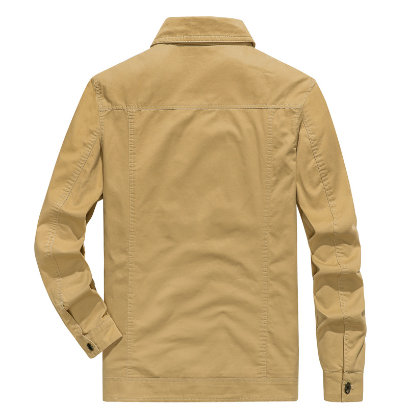 ミリタリージャケット ブルゾン メンズ 襟付き 多ポケット ボタン留め ワークジャケット コットン 作業着 秋冬 アウトドア 機能性 