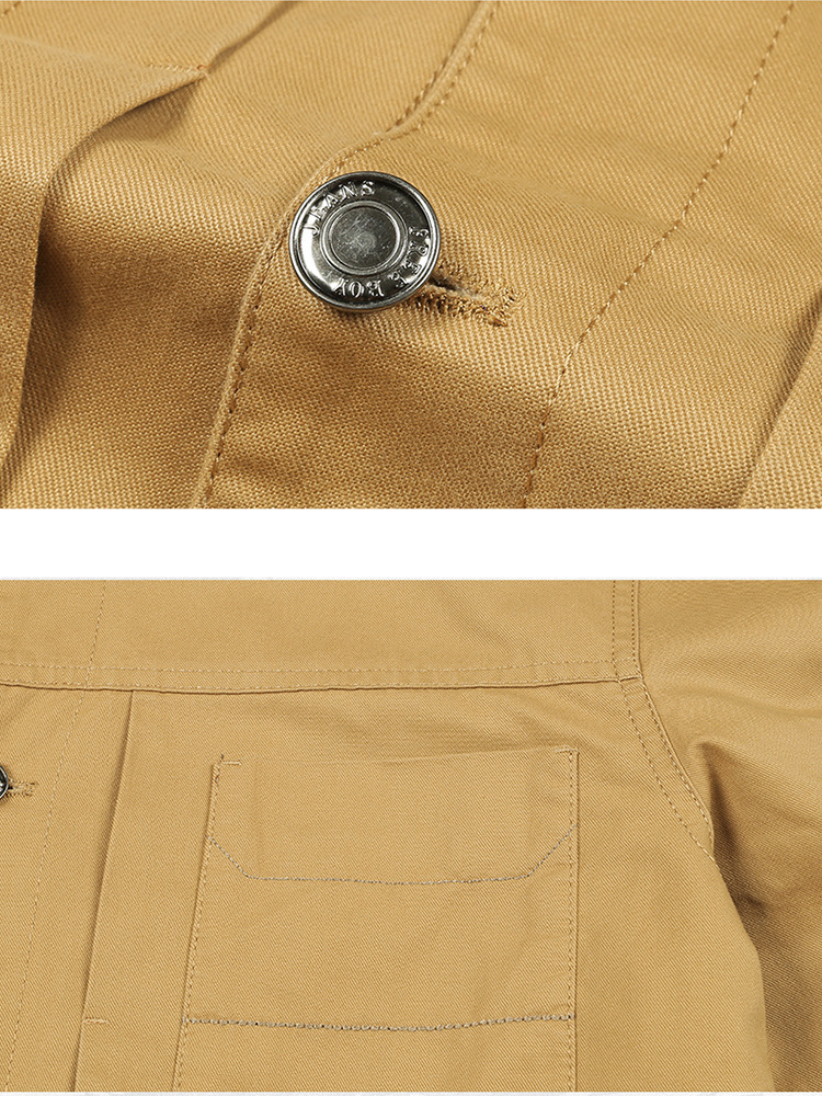 ミリタリージャケット ブルゾン メンズ 襟付き 多ポケット ボタン留め ワークジャケット コットン 作業着 秋冬 アウトドア 機能性 