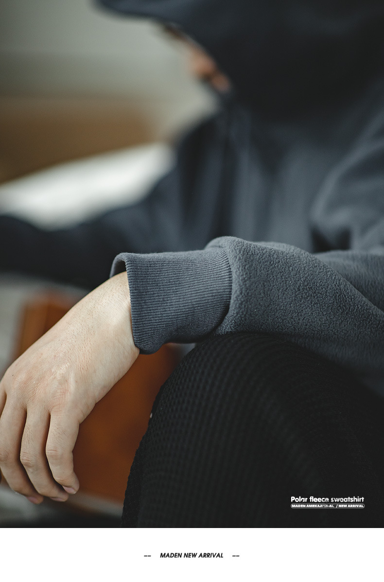 フリースジャケット プルオーバーミリタハーフジップ ドロップショルダー 街着 保温 秋冬ジャケット フード付き 温もり 