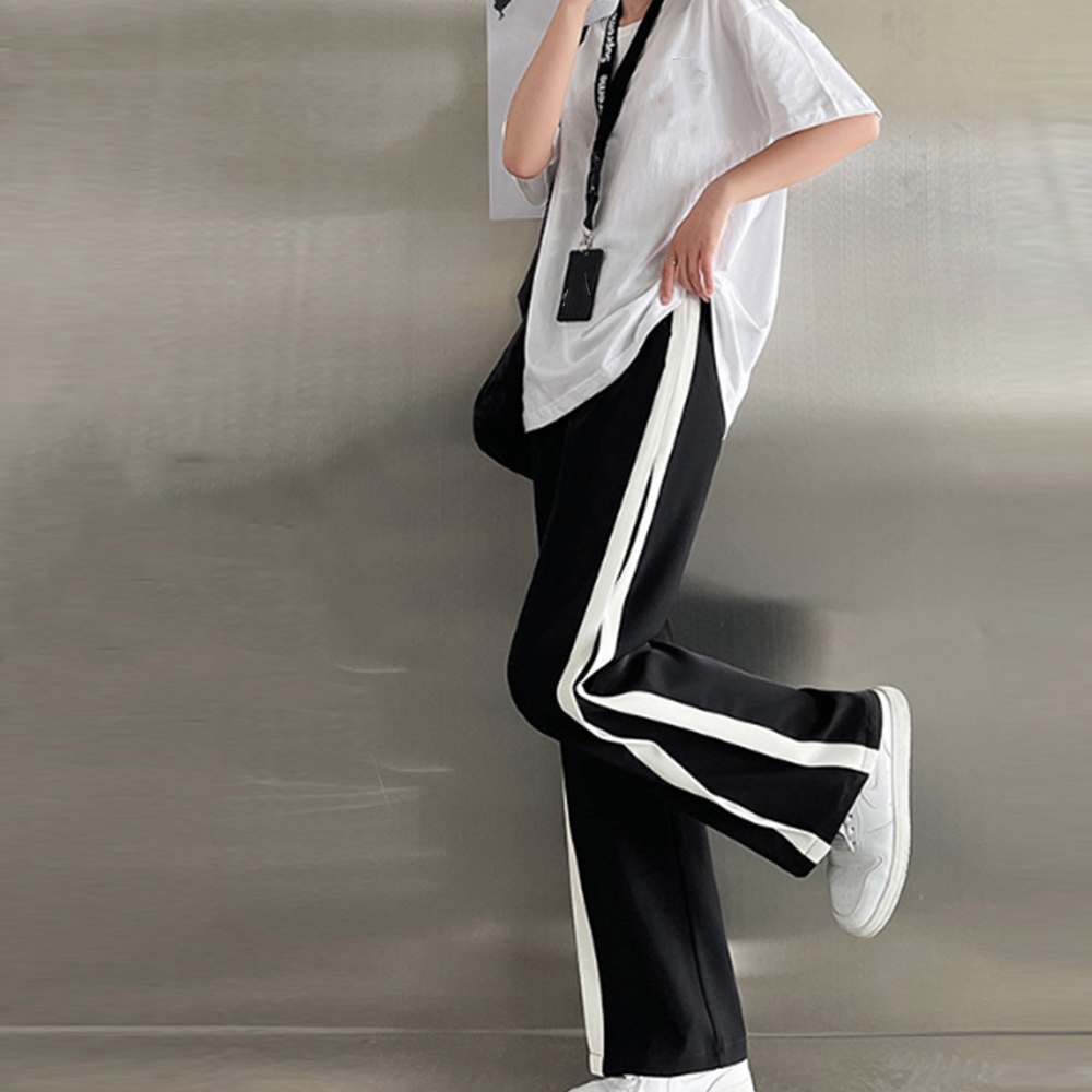 サイドライン セミワイドパンツレディース 。可  