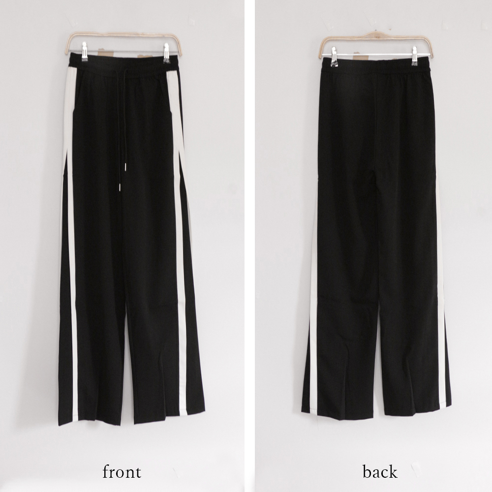 サイドライン セミワイドパンツレディース 。可  