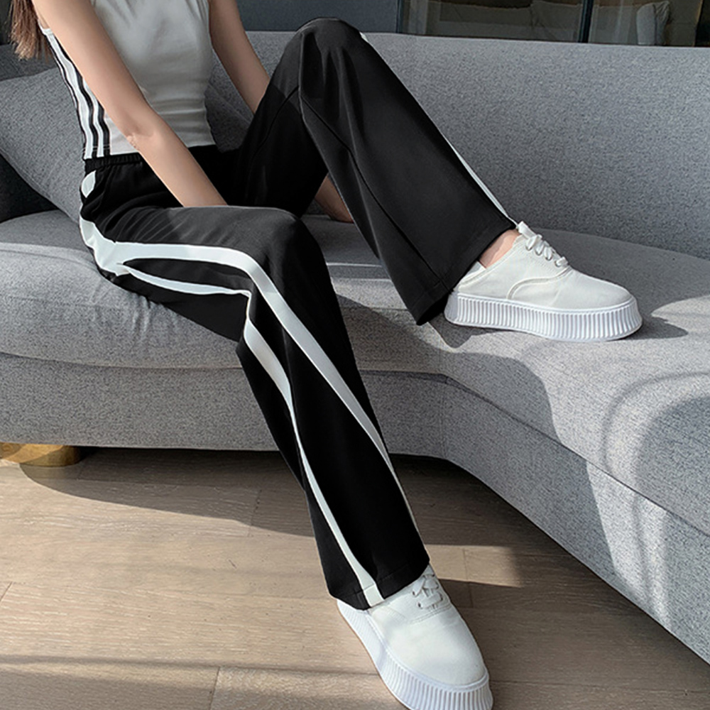 サイドライン セミワイドパンツレディース 。可  