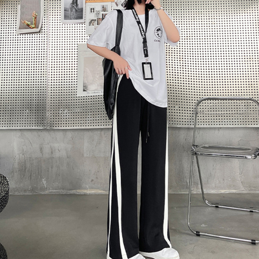 サイドライン セミワイドパンツレディース 。可  