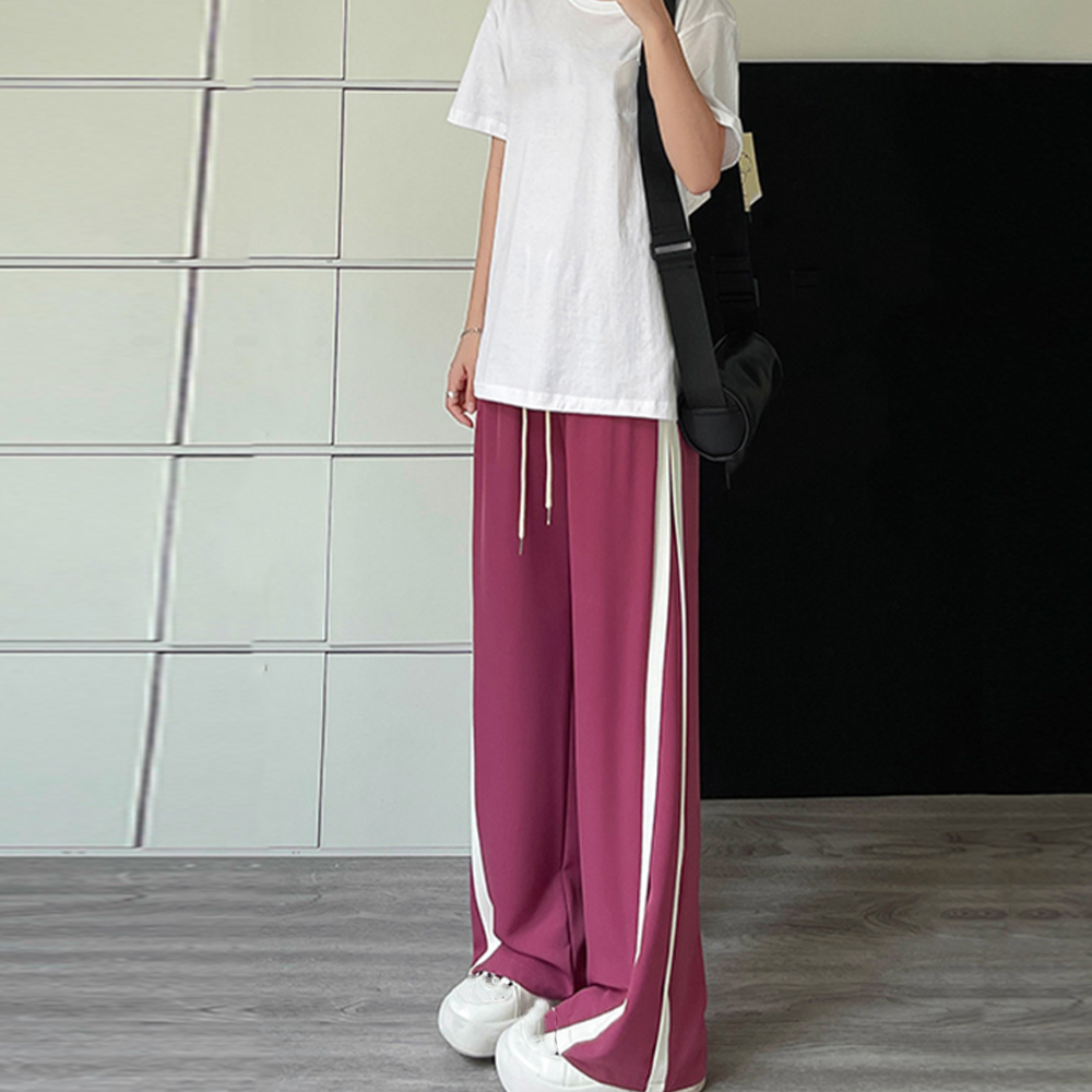 サイドライン セミワイドパンツレディース 。可  