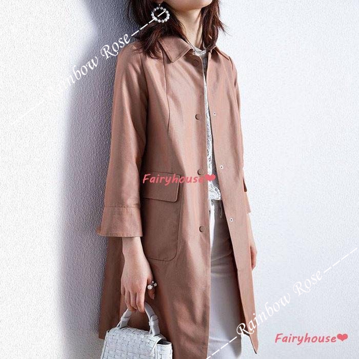 トレンチコート レディース 40代 ロングジャケット 春コート ゆったりアウター 通勤 オシャレ大きいサイズ 秋服 30代50代 カジュアル韓国風 