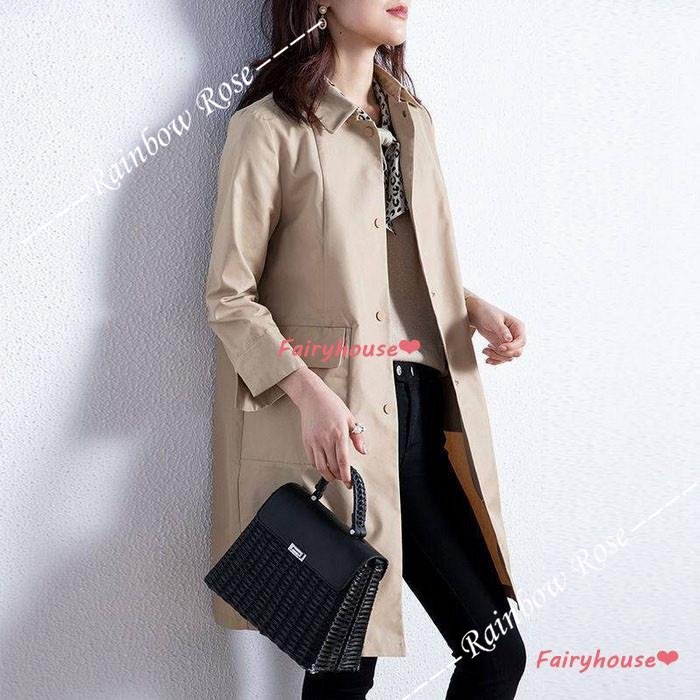 トレンチコート レディース 40代 ロングジャケット 春コート ゆったりアウター 通勤 オシャレ大きいサイズ 秋服 30代50代 カジュアル韓国風 