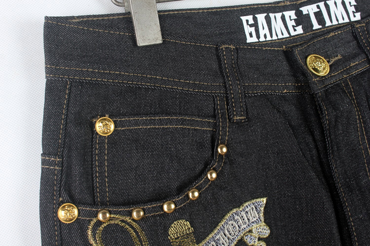ジーンズ 大きいサイズ メンズ デニム ゆったり 刺繍入り カッコイイ ズボン ルーズストレート ストリート系 個性 太め おしゃれ デザイン ボ 