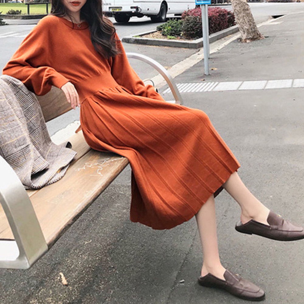 ニットプリーツワンピースレディースニット  
