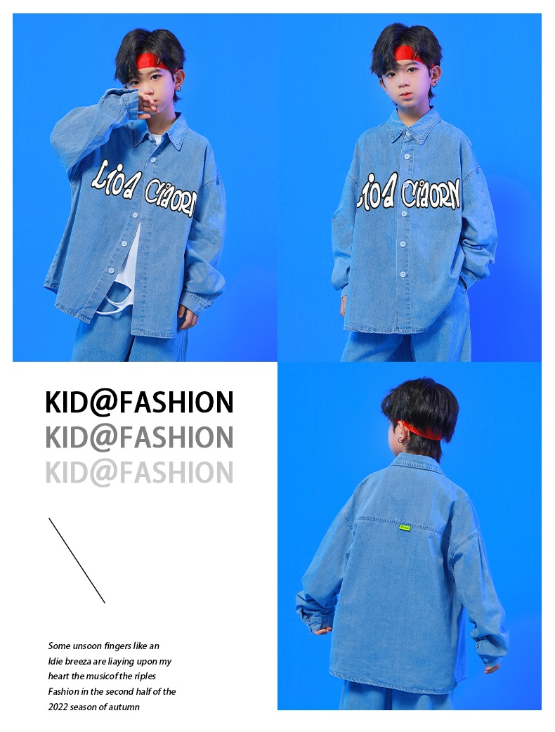 キッズダンス衣装 セットアップ ヒップホップ ダンスファッション ダンス衣装 男の子 デニムパンツ K-POP デニムシャツ ガールズ 韓国 
