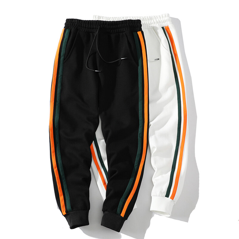 ライン入り ジャージパンツ スウェットパンツ 裾リブ ゴム留め ひも付き リラックス 部活 ボ 男性 アンクル丈 スポーツ 部屋着 