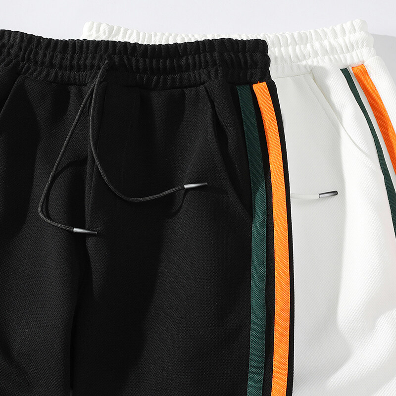 ライン入り ジャージパンツ スウェットパンツ 裾リブ ゴム留め ひも付き リラックス 部活 ボ 男性 アンクル丈 スポーツ 部屋着 