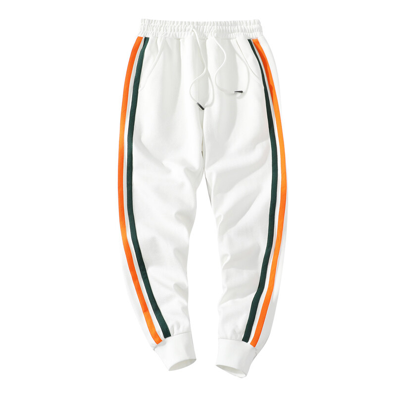 ライン入り ジャージパンツ スウェットパンツ 裾リブ ゴム留め ひも付き リラックス 部活 ボ 男性 アンクル丈 スポーツ 部屋着 