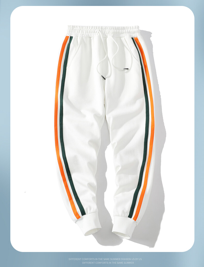 ライン入り ジャージパンツ スウェットパンツ 裾リブ ゴム留め ひも付き リラックス 部活 ボ 男性 アンクル丈 スポーツ 部屋着 