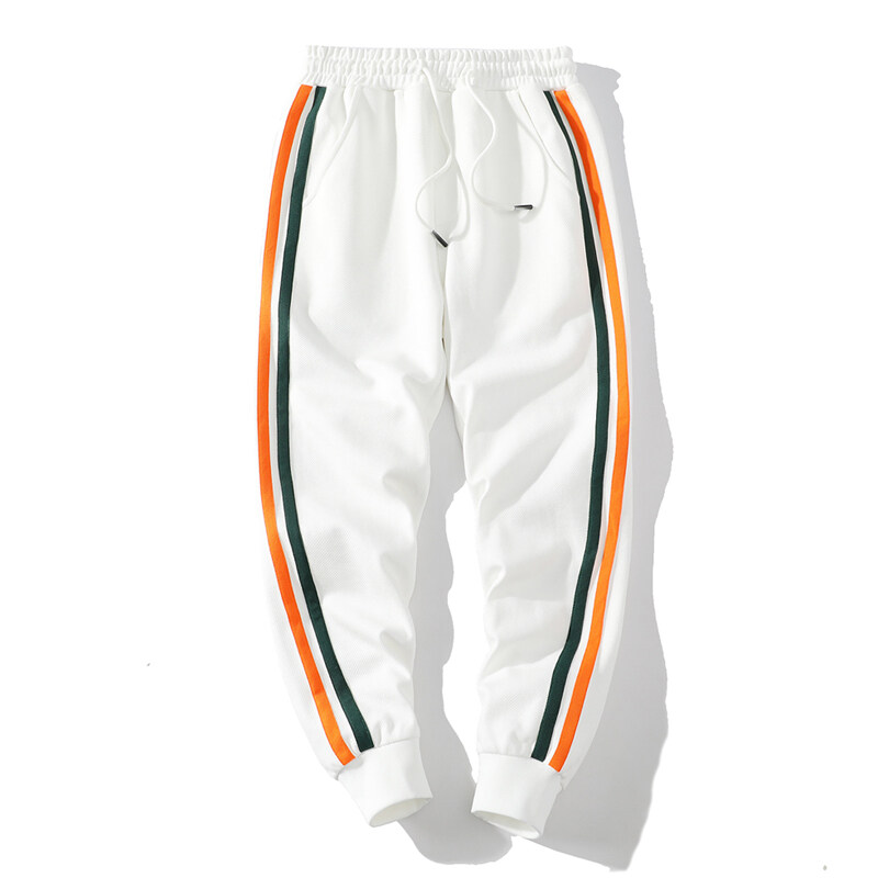 ライン入り ジャージパンツ スウェットパンツ 裾リブ ゴム留め ひも付き リラックス 部活 ボ 男性 アンクル丈 スポーツ 部屋着 